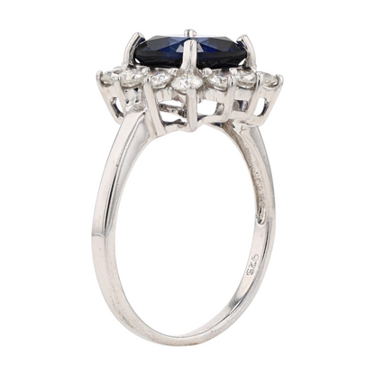 Sterling Silver Synthetic Sapphire Fashion Ring