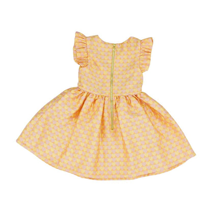 Orange Hearts Midi Dress