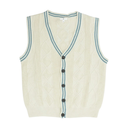 Beige Solid Vest