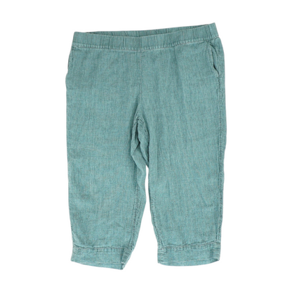 Blue Solid Capris
