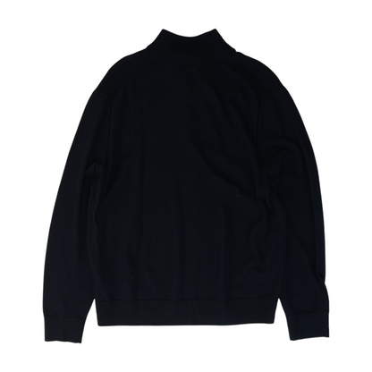 Navy Solid 1/4 Zip Sweater