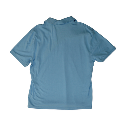 Blue Solid Short Sleeve Polo