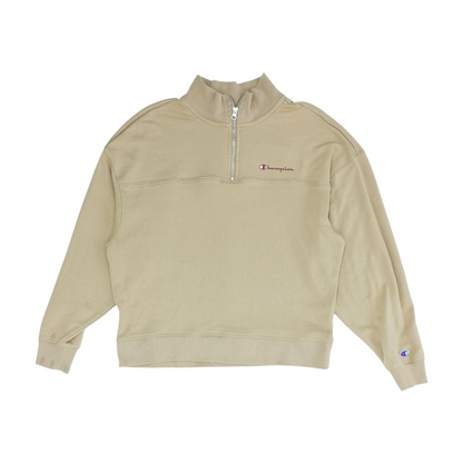 Tan Solid 1/4 Zip Pullover