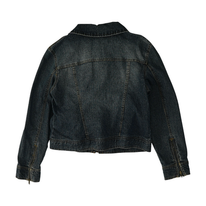 Blue Solid Denim Jacket