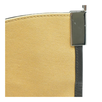 Biege Web Canvas & Leather Hobo Bag