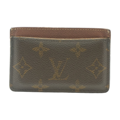 Brown Simple Card Case in Monogram Canvas