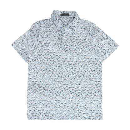 White Floral Short Sleeve Polo