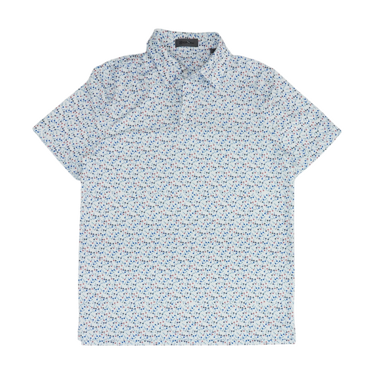 White Floral Short Sleeve Polo