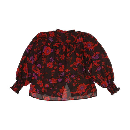 Black Floral Button Down