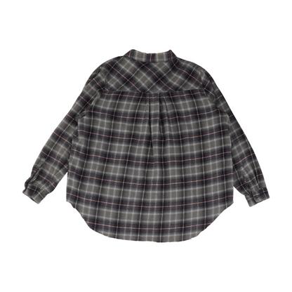 Gray Plaid Flannel Button Down