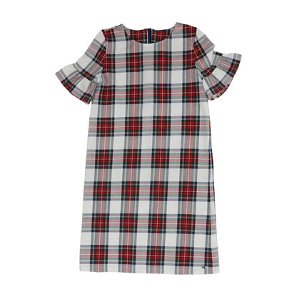 White Plaid Midi Dress