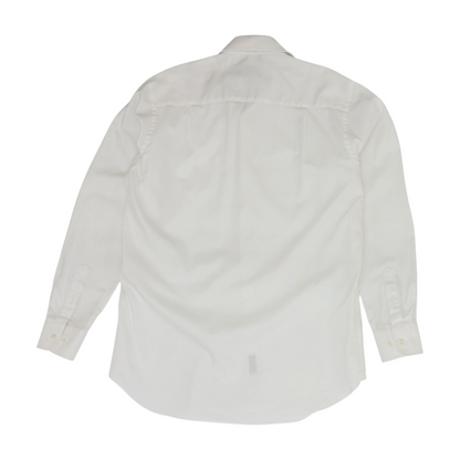 White Solid Long Sleeve Button Down