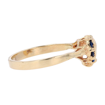 14K Yellow Gold Blue Stone Fashion Ring