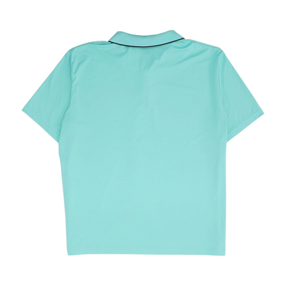 Green Striped Short Sleeve Polo
