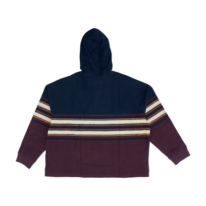 Navy Color Block Hoodie Pullover