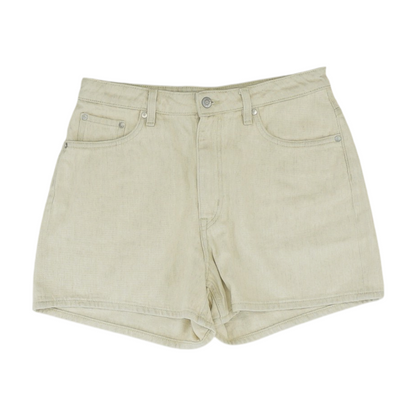Ivory Solid Denim Shorts