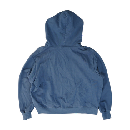 Blue Solid Hoodie Pullover