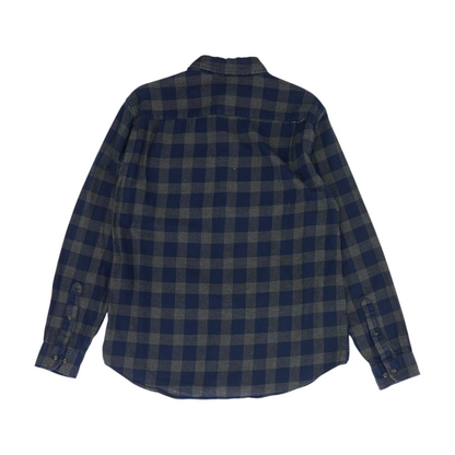 Navy Check Flannel Button Down