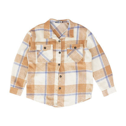 Tan Plaid Button Down