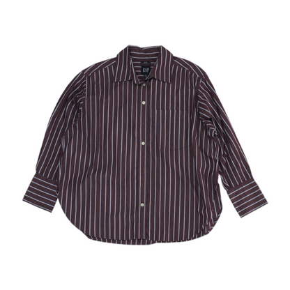 Burgundy Petite Striped Button Down