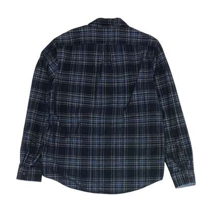 Navy Plaid Long Sleeve Button Down