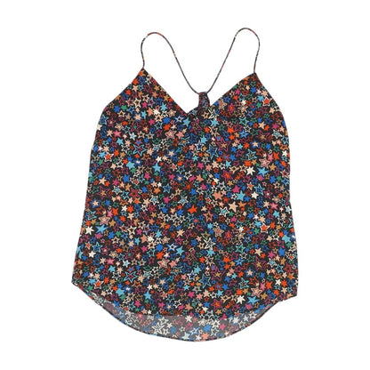 Black Graphic Sleeveless Blouse