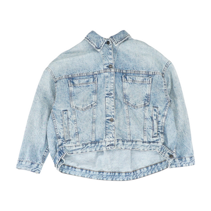 Blue Solid Denim Jacket
