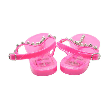 Neon Pink Flat Sandals