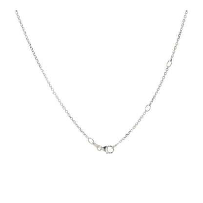 3/4 Ct 14K White Gold Clover Pendant with Oval and Princess Cut Diamond Necklace