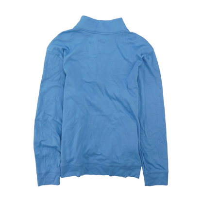 Blue Solid 1/4 Zip Pullover