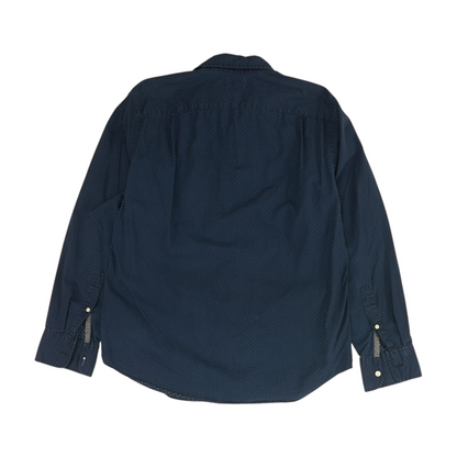 Navy Polka Dot Long Sleeve Button Down