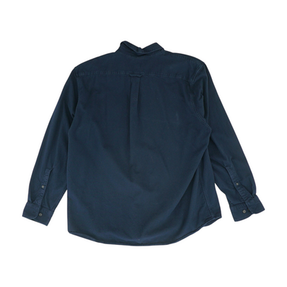 Navy Solid Flannel Button Down