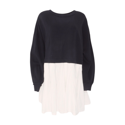 Black Color Block Mini Dress