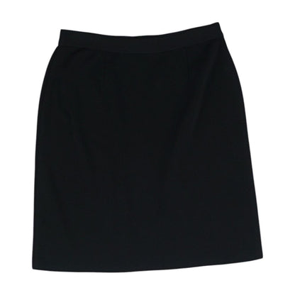 Black Solid Midi Skirt