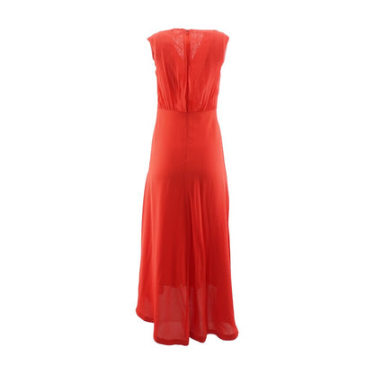 Red Solid Maxi Dress