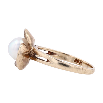 10K Yellow Gold Cultured Pearl Fashion Ring