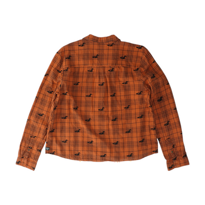 Orange Plaid Button Down