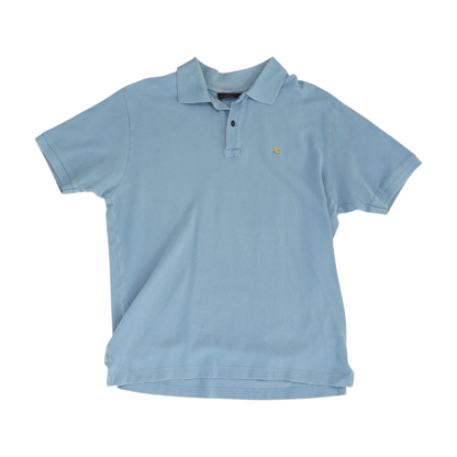 Blue Solid Short Sleeve Polo