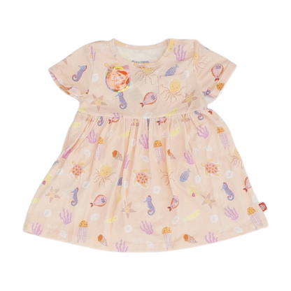 Peach Print Dress