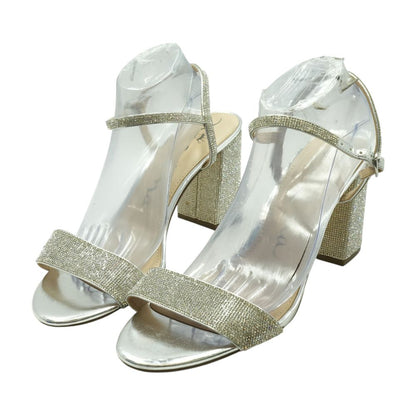 Silver Block Heels
