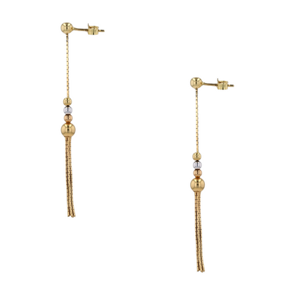 18K Two-Tone Gold Drop Earrings