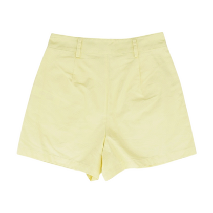 Yellow Solid Chino Shorts