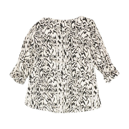 Black Graphic Long Sleeve Blouse