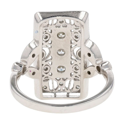 .50 Ct Platinum Diamond Deco Style With Filigree Cocktail Ring