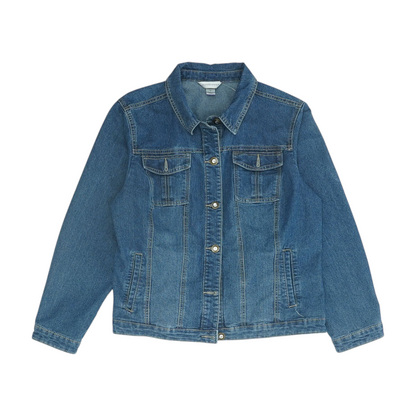 Blue Solid Denim Jacket