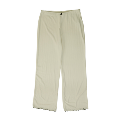Cream Solid Pajama Bottom