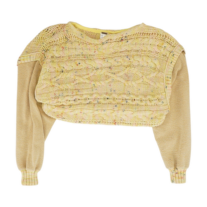 Yellow Color Block Pullover Sweater