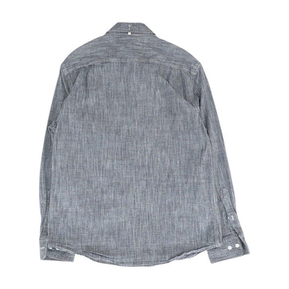 Gray Solid Long Sleeve Button Down