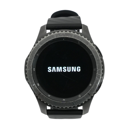 46mm Gear S3 Frontier Silver Smartwatch Black Band M/L