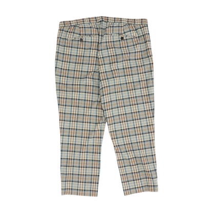 Brown Plaid Regular Pants
